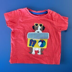 Mini Boden Lift-The-Flap T-Shirt Baby Boden Puppy Suitcase  12-18 Months Preppy
